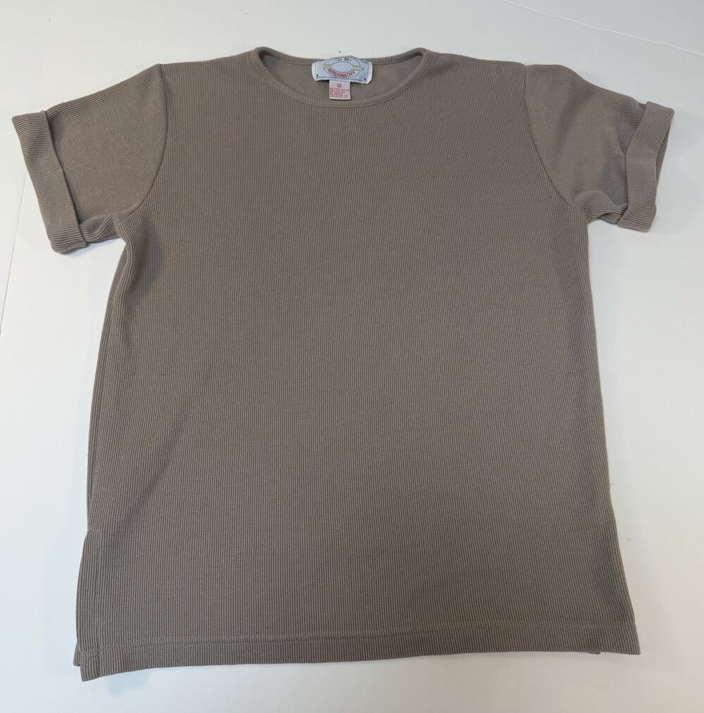 Mens Vintage Size Medium Light Brown 90s HM Abernathy Retro Style T Shirt